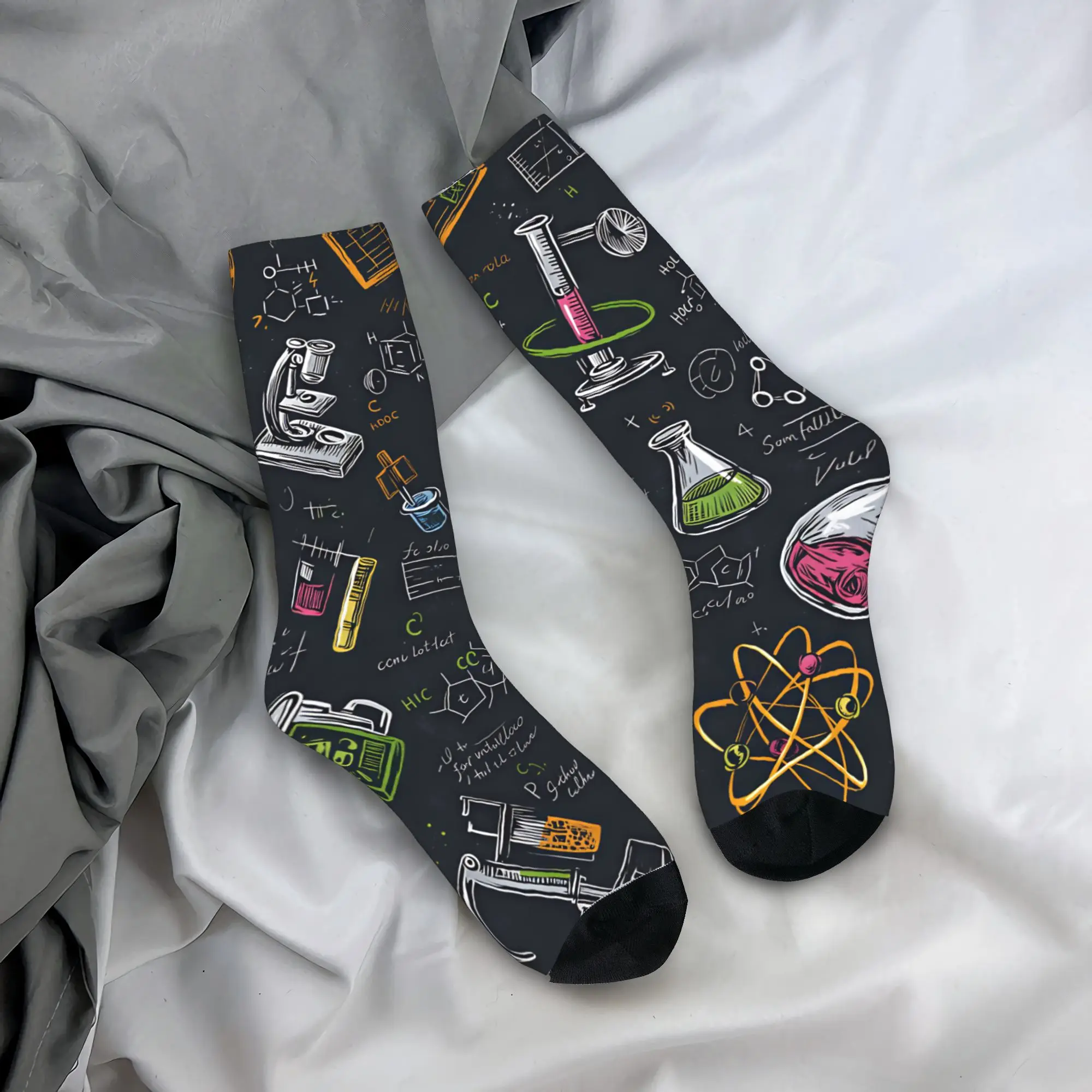 

Science Stuff Chemistry Laboratory Socks Autumn Stockings Novelty Women Soft Breathable Socks Custom Running Anti Skid Socks