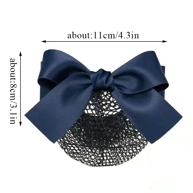 2022 New Ribbon Bows Net Hairgrips Crochet Bun Net Snood Bow Hair Clips Mesh bow Net Barrettes Office Lady Bow Tie Barrette