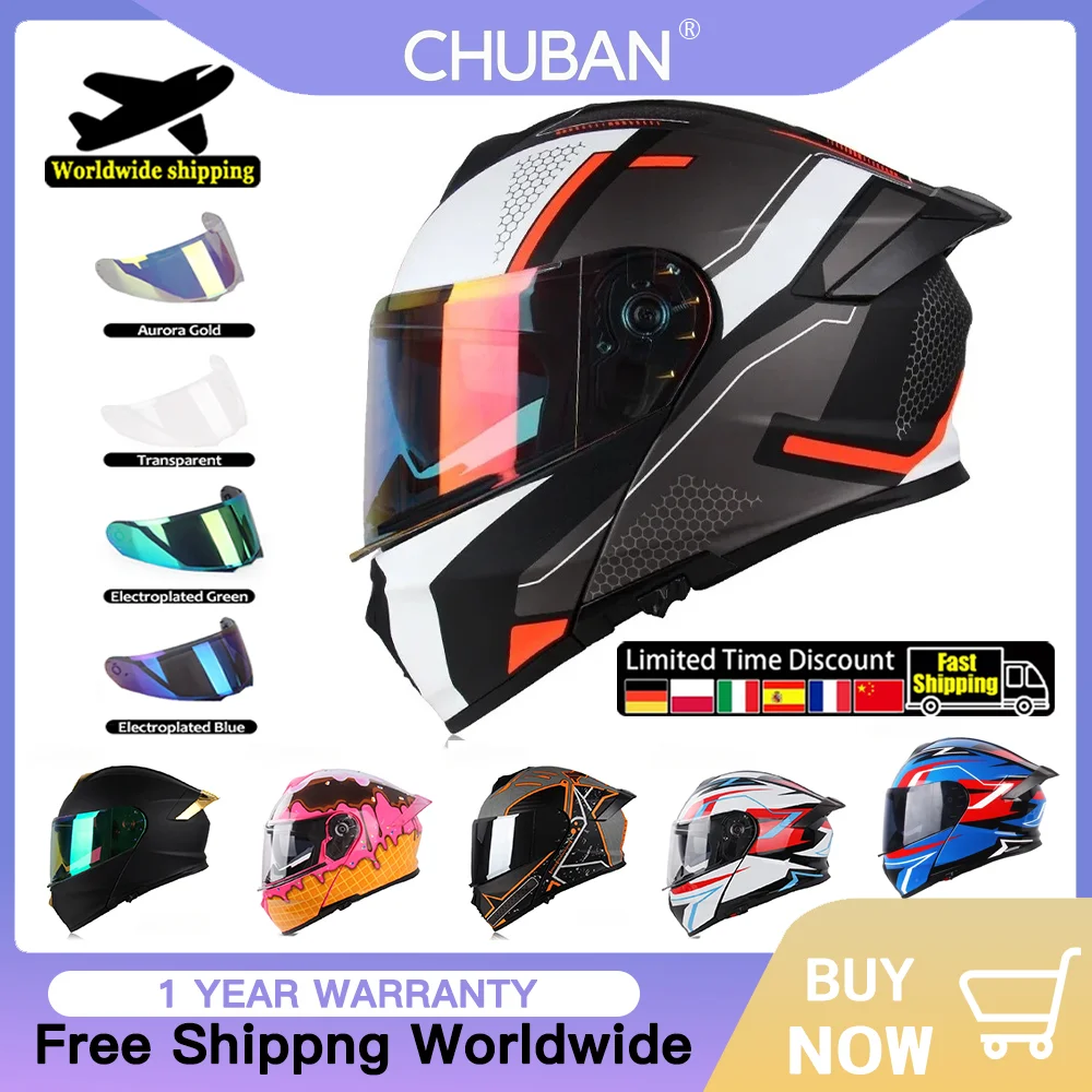 

DOT-Approved Elite Pro Flip-Up Full-Face Helmet, Dual Sun Visor, ABS Shell, Adjustable Vents, Street & Touring Ultimate Gift