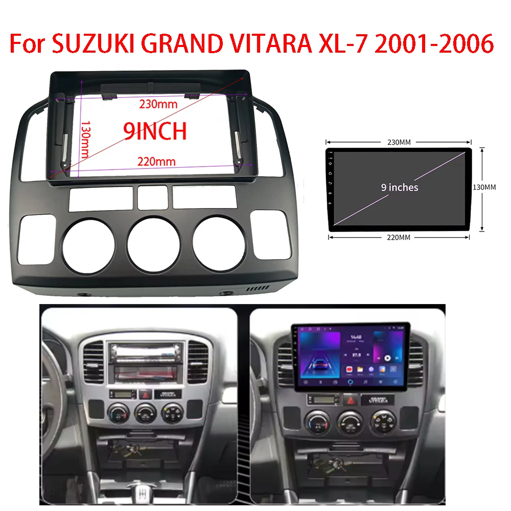 7/9 بوصة راديو السيارة إطار الوجه لسوزوكي جراند فيتارا XL-7 2001-2006 فآسيا لوحة ستيريو تصاعد Canbus كابل حافة الحافة