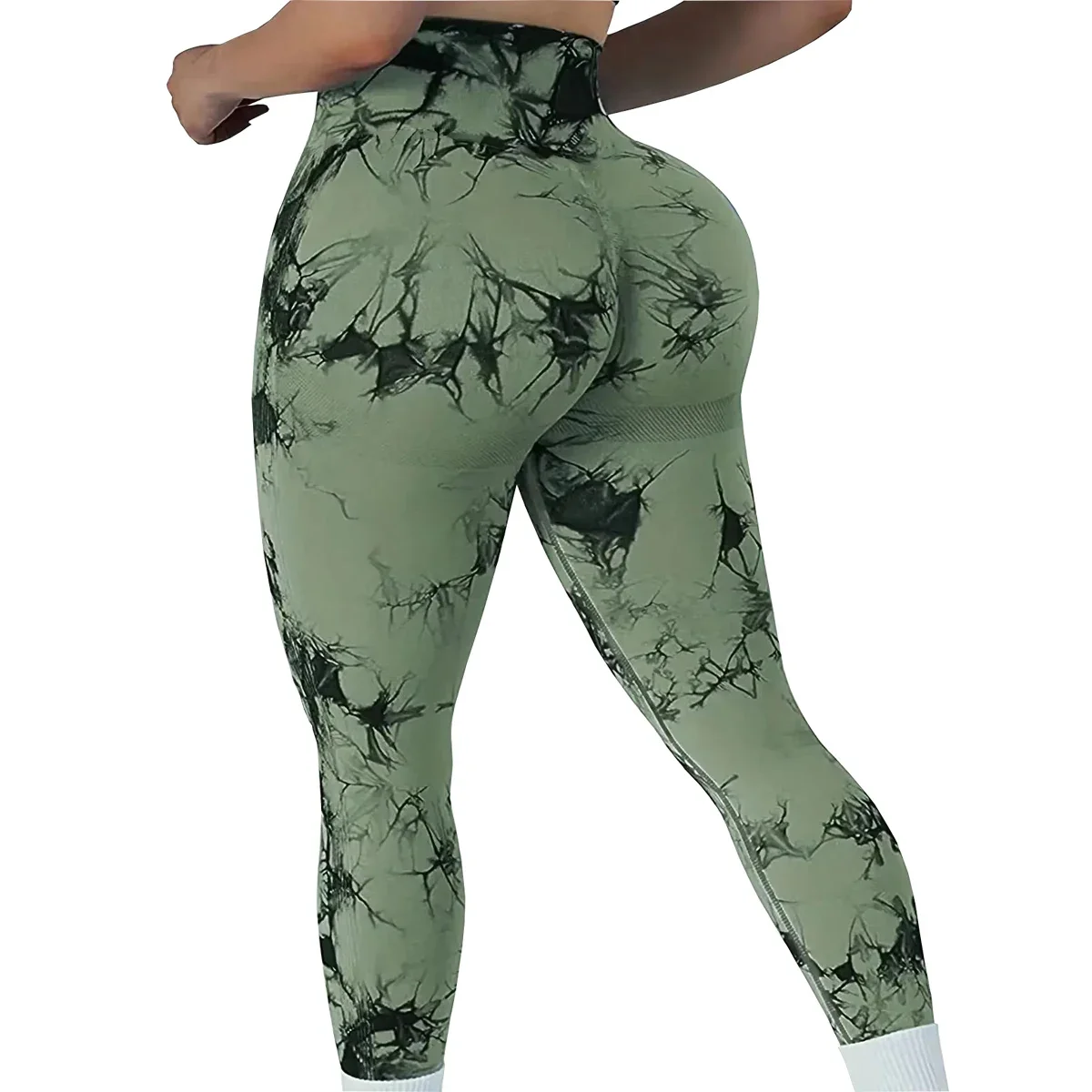 التعادل صبغ رياضة اليوغا السراويل اللياقة البدنية تجريب الملابس الرياضية للنساء عالية الخصر قطب بعقب رفع طماق الرياضية