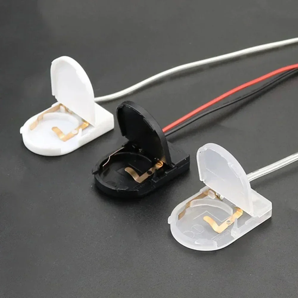 Portable CR 2032 LIR2032 Button Coin Cell Battery Holder Box With ON OFF Switch Lead Wire 3V Battery Storage Case 1 Slot
