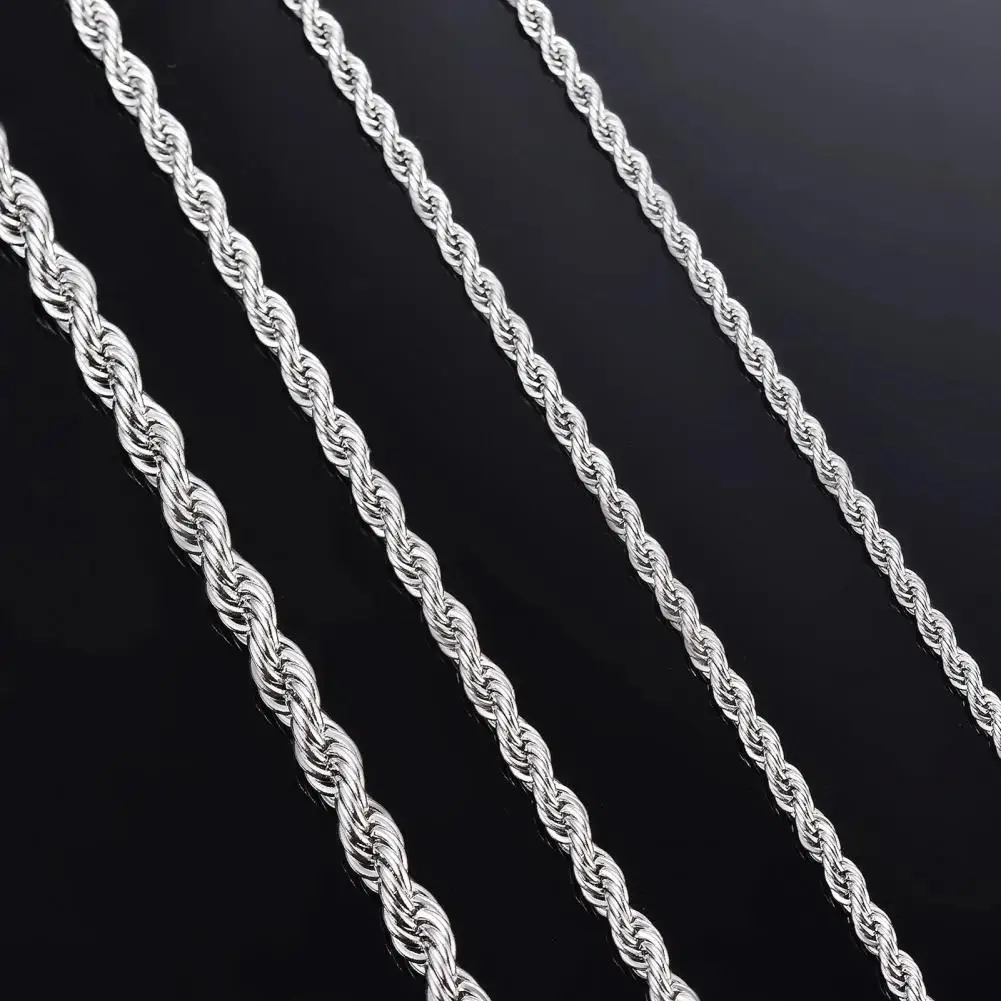 Twisted Chain Stainless Steel Necklace Chain Necklace Women Men Snake Twist Long Collar High Polished Non Fade Twisted Necklace