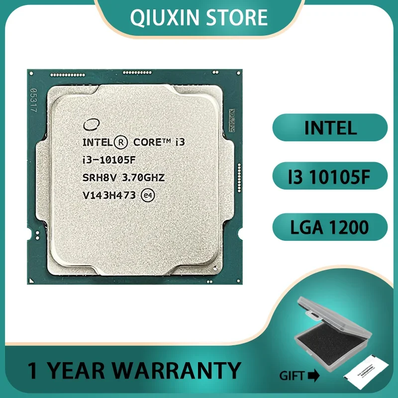 Intel Core i3-10105F NEW i3 10105F CPU Processor L3=6M 65W 3.7 GHz Quad-Core Eight-Thread New LGA1200