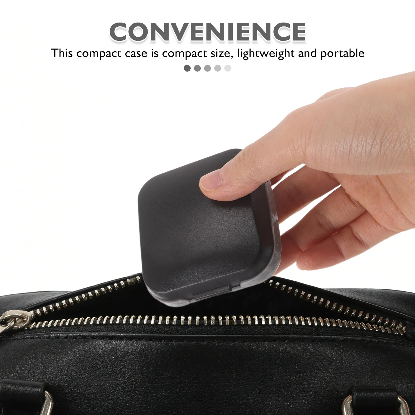 Waterproof Hearing Aid Case Black Hard Shell Cushioned Shockproof Pocket Size Protective Travel Storage Box Compact Storage Case view 5