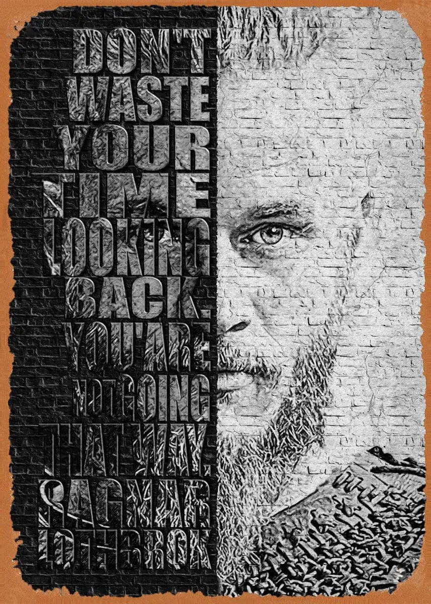 Ragnar Lothbrok Vikings Vikings Ragnar Lothbrok 8 x 12 Inches - Vintage Metal Tin Sign for Home Bar Pub Garage Decor Gifts.