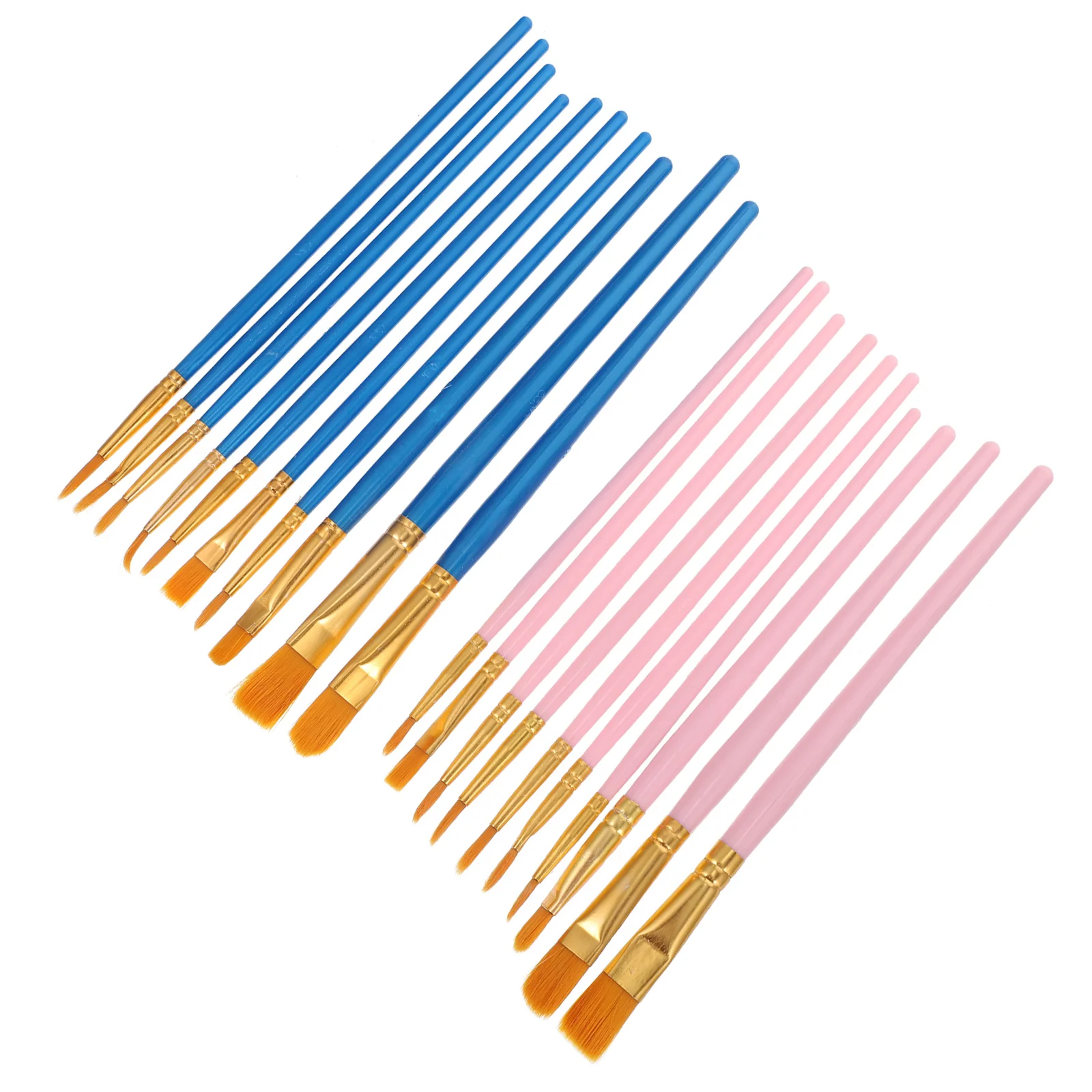 

20Pcs Art Painting Brushes Flat Mouth Pointed Tips Durable Bristles for Watercolor Oil Painting DIY Craft Drawing