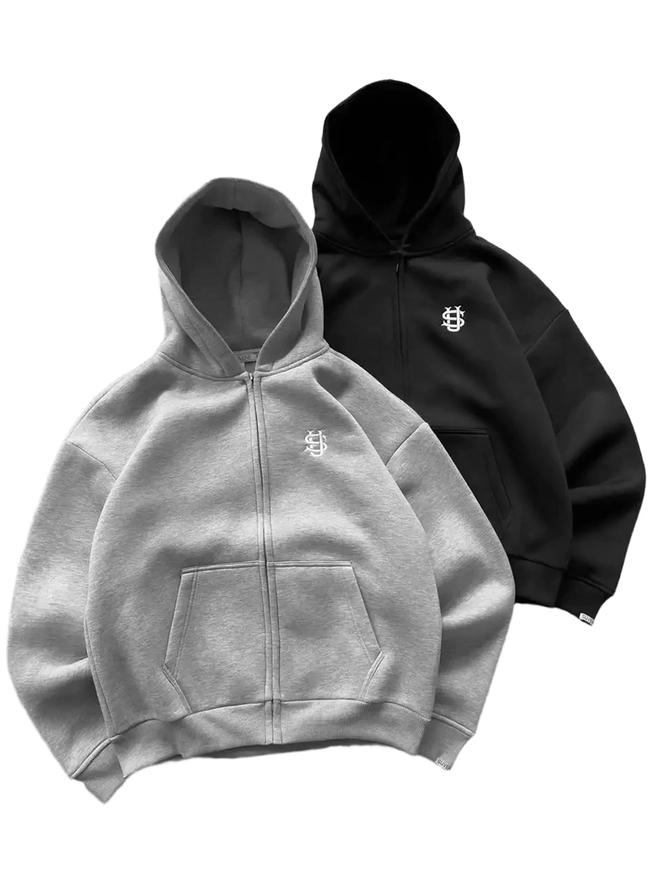 カジュアルなジップアップパーカー 女性用 刺繍模様入り 秋ジャケット 秋のファッション シンプルなスタイル アウターパーカージャケット ユニセックス