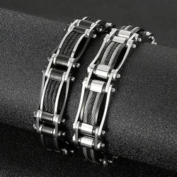 Retro Stainless Steel Bicycle Chain Bracelet For Men Punk Wristband Stylish Casual Bangle Gift for Boys