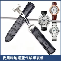 Leather Watch Strap for Cartier Blue Balloon Watchband Waterproof Sweat Proof Soft Comfortable Special Interface Watch Band