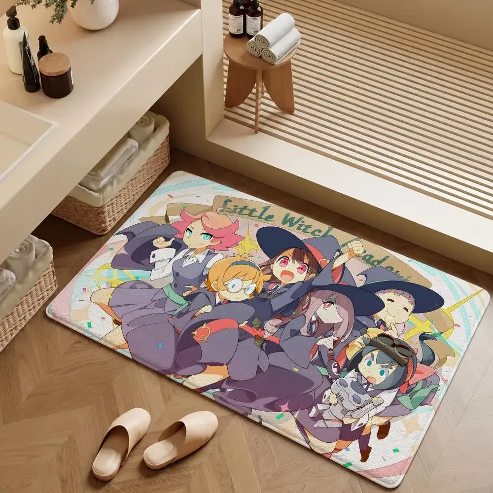 Anime Little Witch Academia Akko Sucy Floor Mat Soft Flannel Entrance Doormat Non-Slip Washable Rug For Bedroom Home Decor