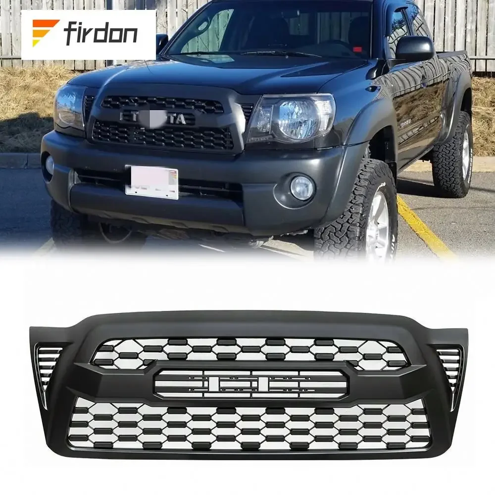 2001 2002 2003 2004 pickup accessories ABS car bumper mesh TRD grille with lights for Toyota Tacoma