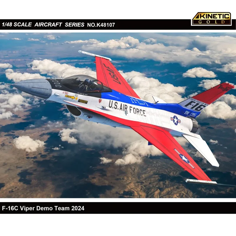K48107 Kinetic 1/48 Scale F-16C Viper Demo Team 2024 Plastic Model Kit Aircraft Assembly Model