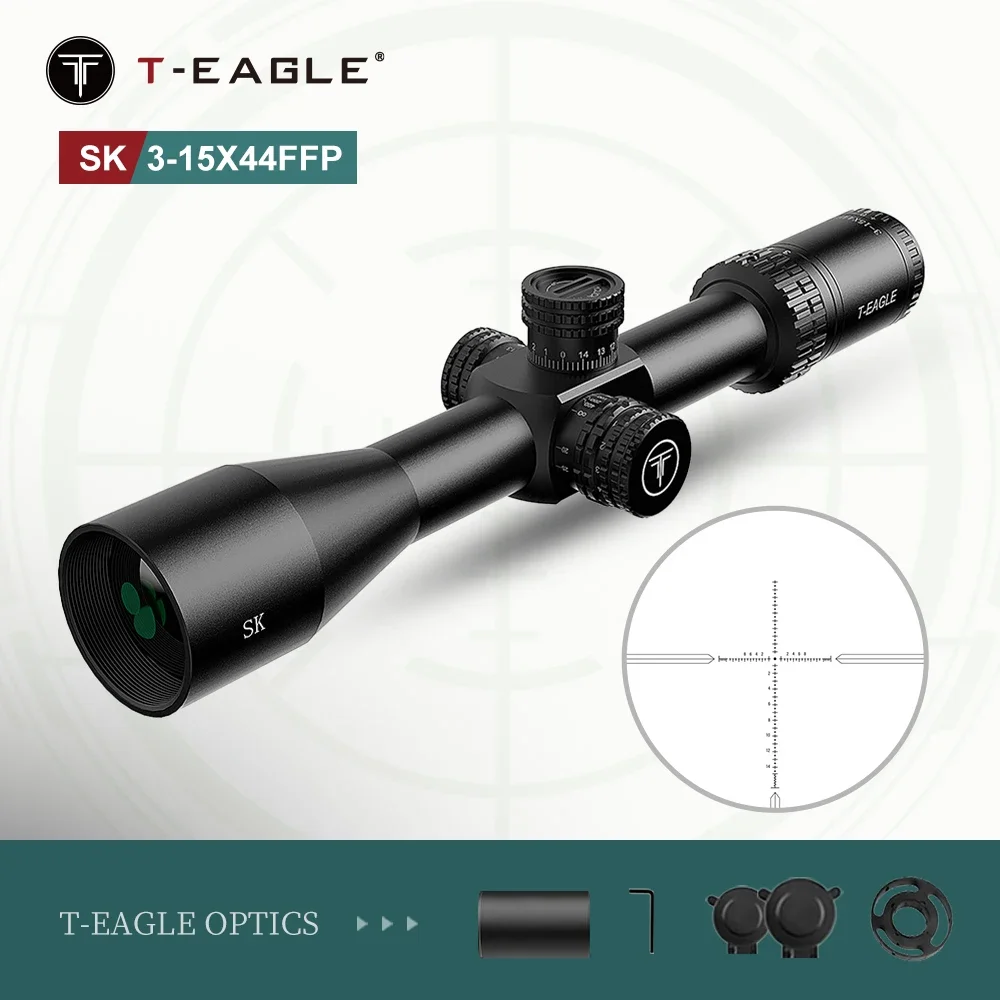 T-EAGLE SK 3-15x44 FFP Tactical Caza Riflescope Spotting Scope for Hunting Illumination Air gun Airsoft Optical Sight