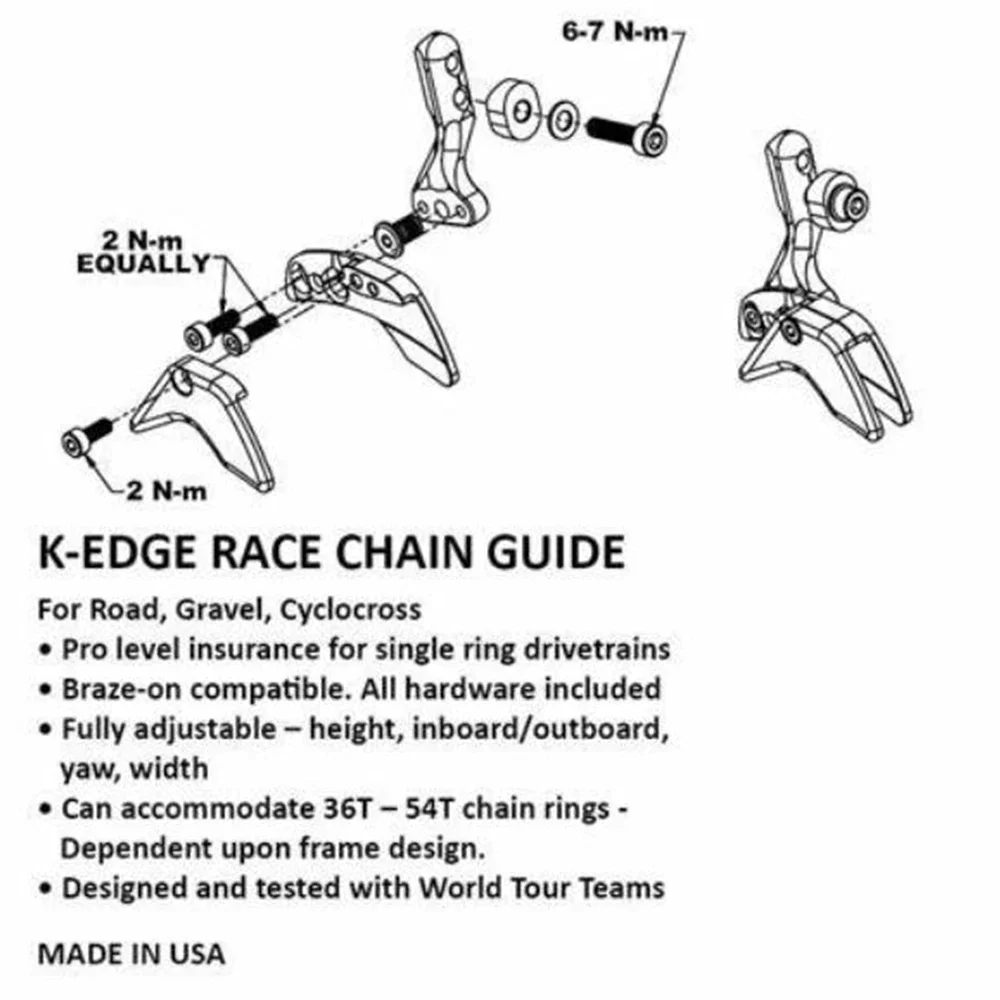 K-EDGE Pro Braze-on Chain Catcher with Universal Power Meter Magnet-Road Bike chain guard protecter