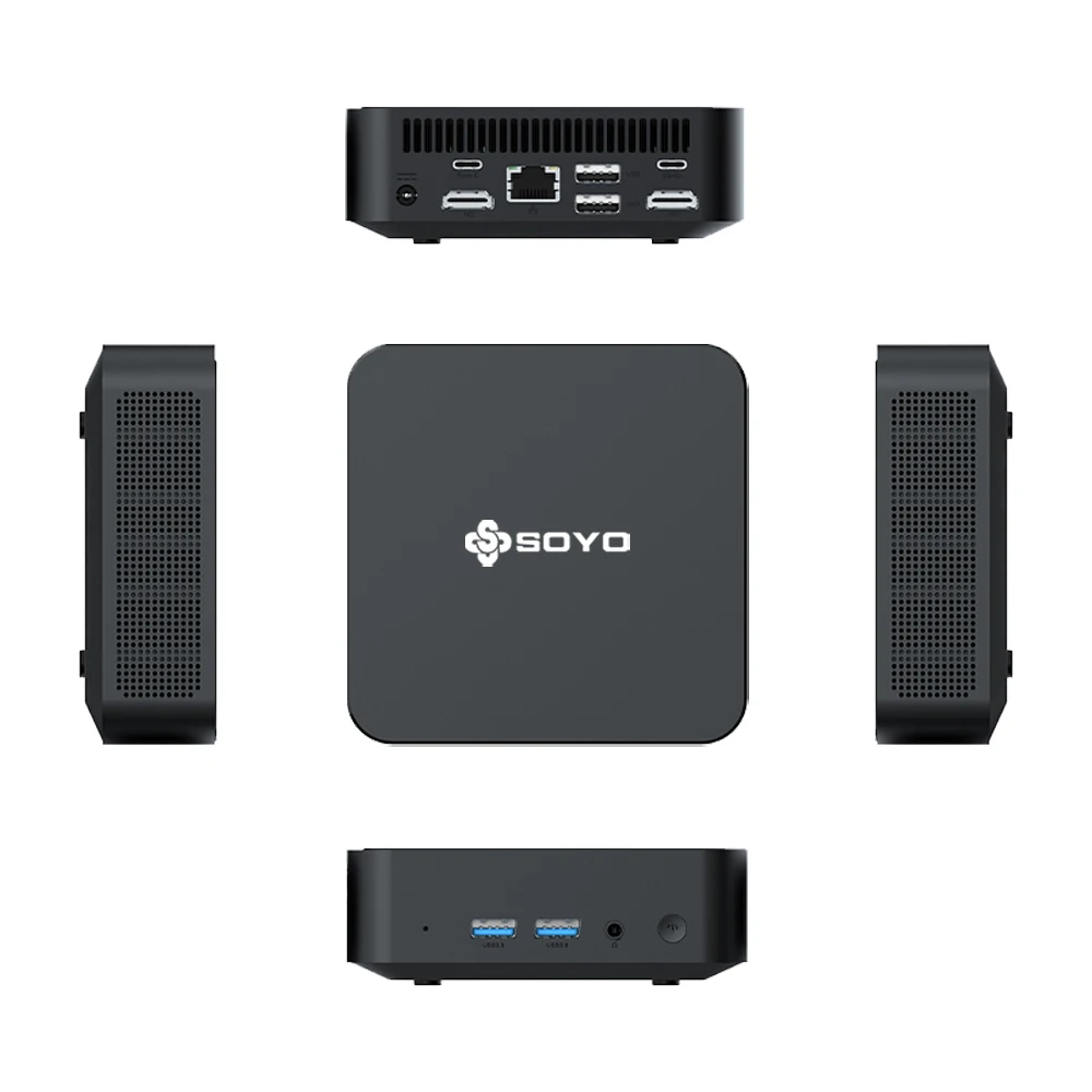 SOYO Efficiënte M4 Pro Mini PC met Intel N150 CPU DDR 16GB RAM + 512GB Opslag Win11Pro WiFi 6 & BT5.2 Draagbare Mini Computer