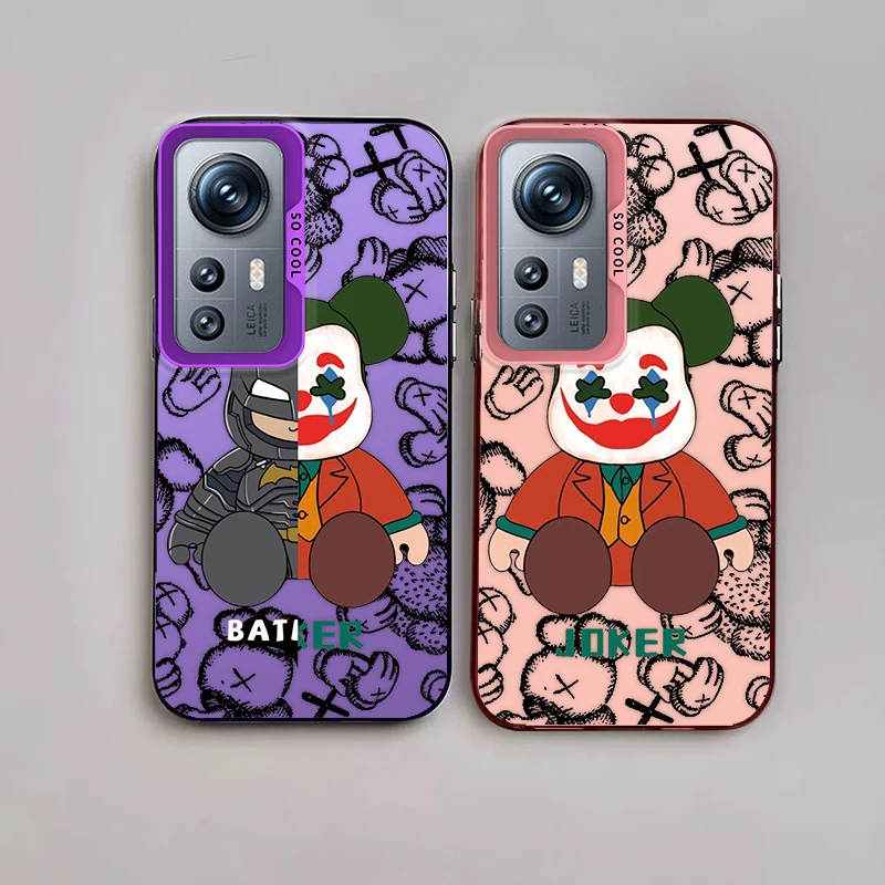 Funny Cartoon B-atmans J-okers For Redmi K60 12 10X 9T 9C 8 A1 A2 Plus 4G Fashion Colorful Silver Phone Case