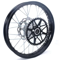 Motorcycle 2.15-18 inch Rear Rims Aluminum Alloy Wheel Rims with Sprocket brake disc For Kayo T2 Dirt Pit Bike