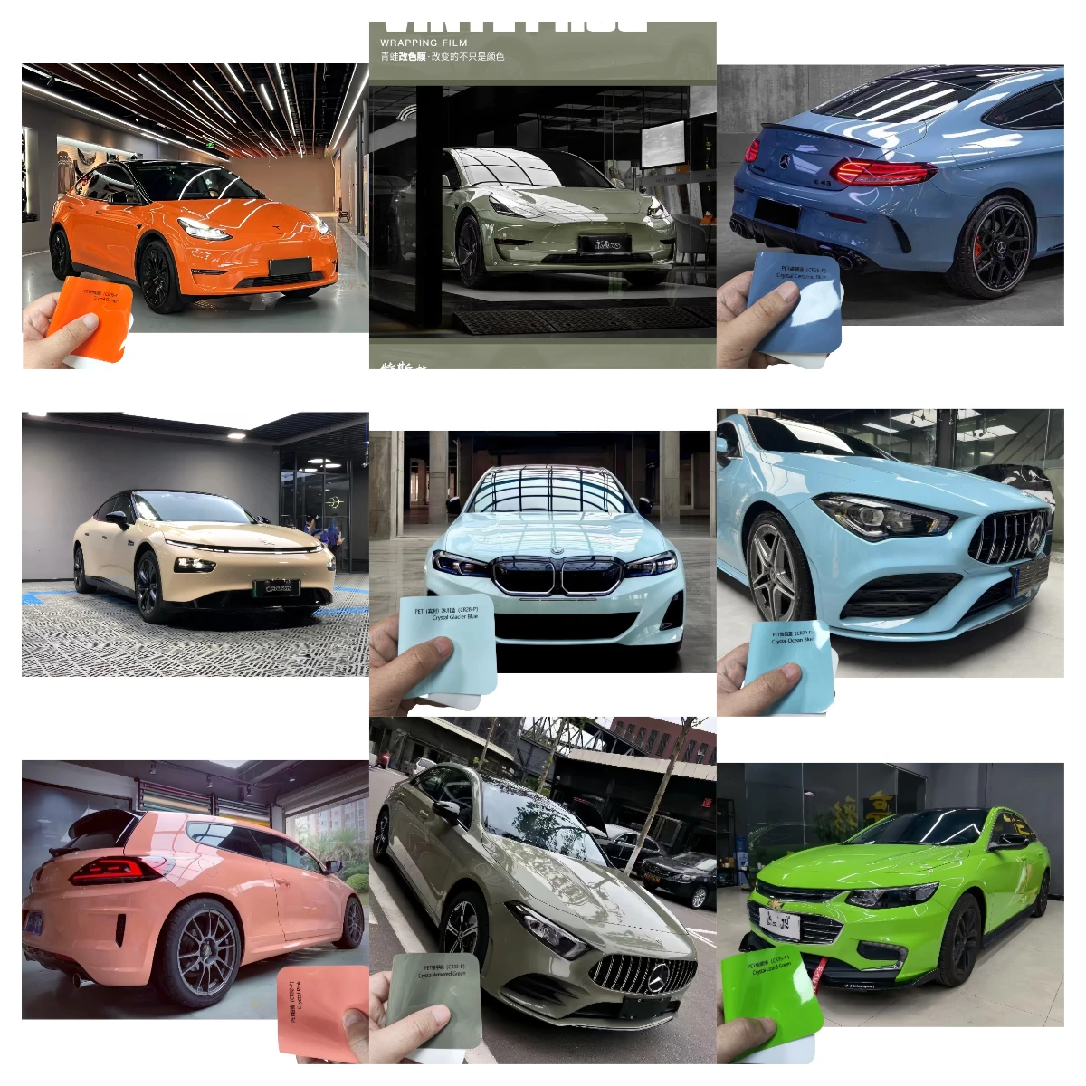 

3M глянцевая ПЭТ кристаллическая серия автомобильная виниловая пленка PPF Воздушное высвобождение Неслойный эффект кожи рептилий Гибкий совместимый чип