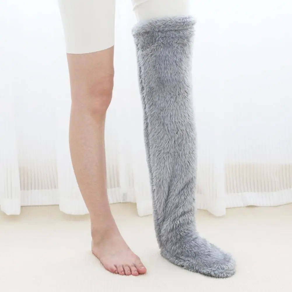 

Versatile Footed Footless Thermal Socks Cozy Plush Slipper Socks Warm Over Knee Fuzzy Socks for Women Thickened Leg Protection