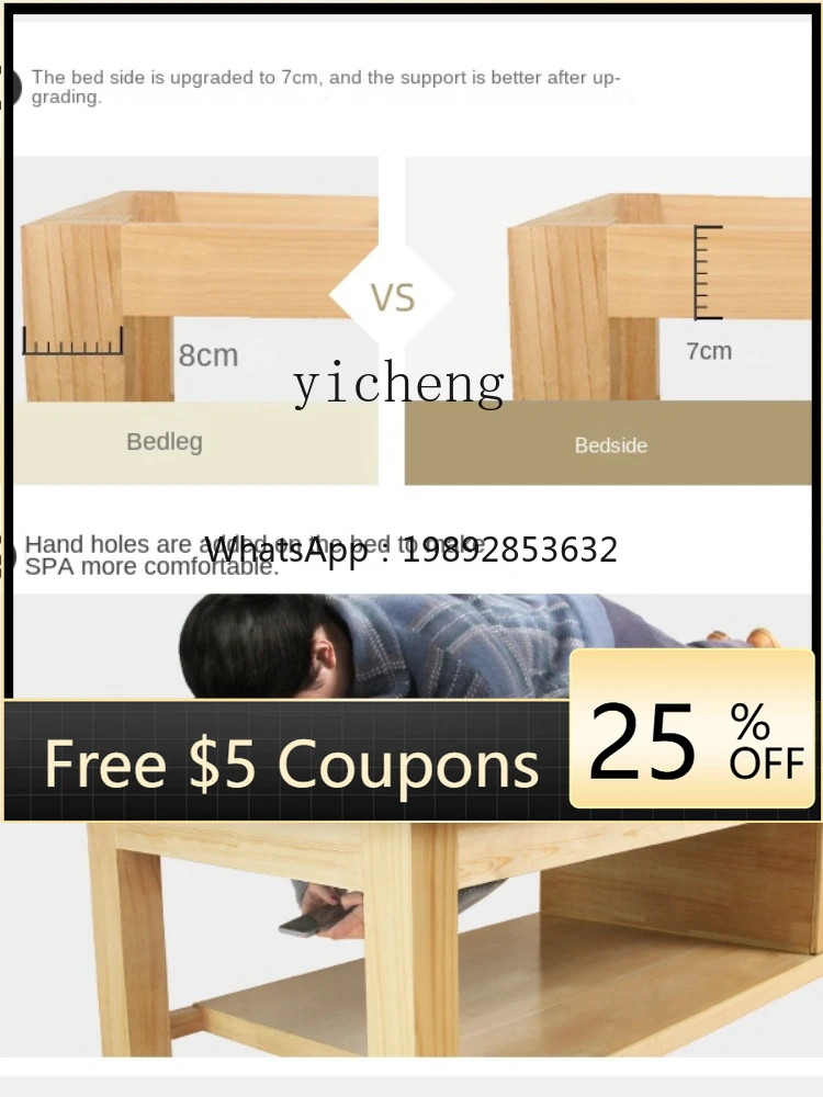 AB  Facial Bed High-Grade Solid Wood Massage Couch Massage Bed Home with Arm Hole Physiotherapy Bed