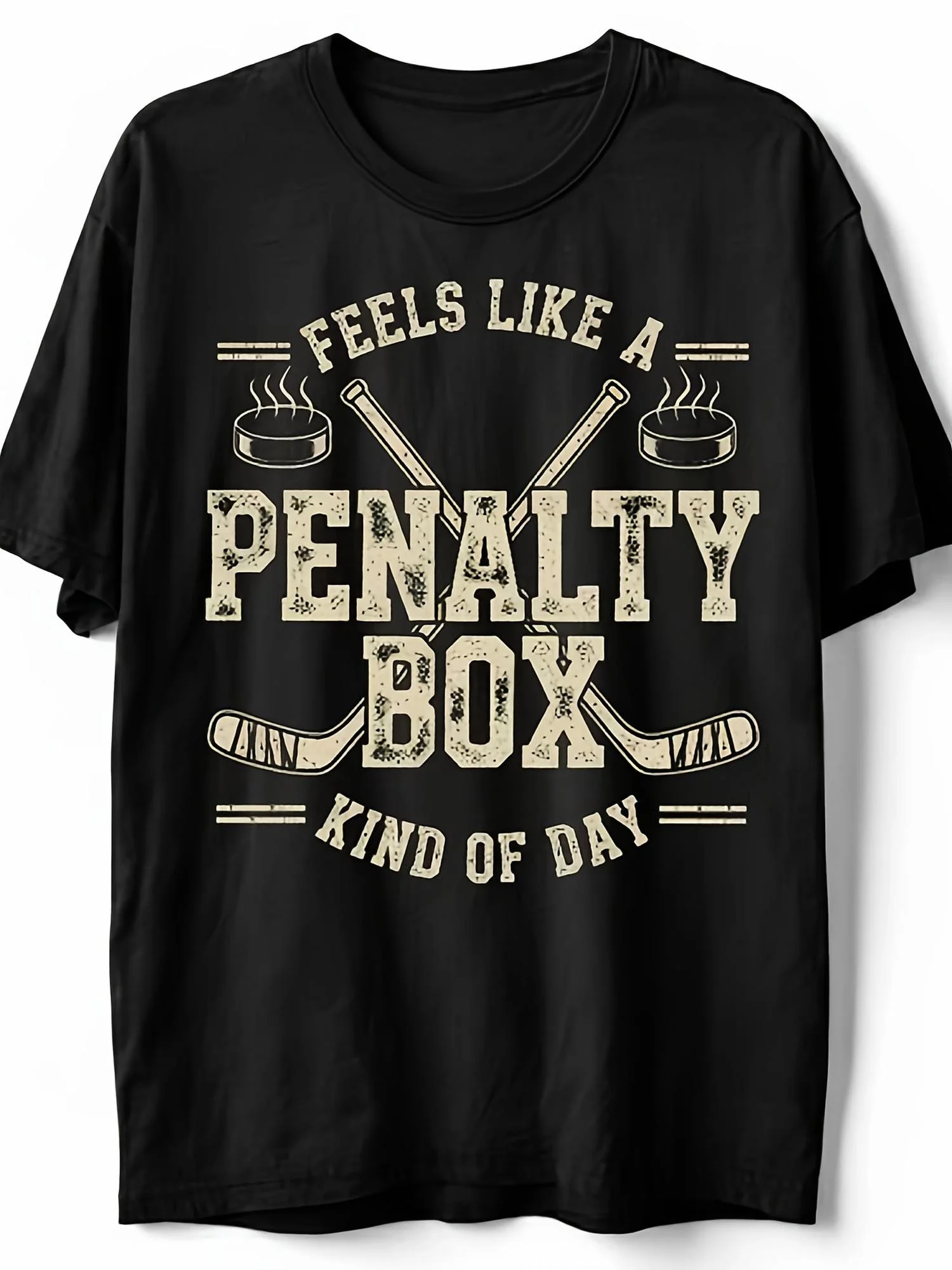 Camiseta de hockey negra para hombre con divertido cita sobre la caja de penalización del hockey sobre hielo, adecuada para uso casual, camiseta de manga corta con cuello redondo, regalo para aficionados al hockey sobre hielo, ropa deportiva, lavable a mano, para amantes del hockey, TALLA GRANDE