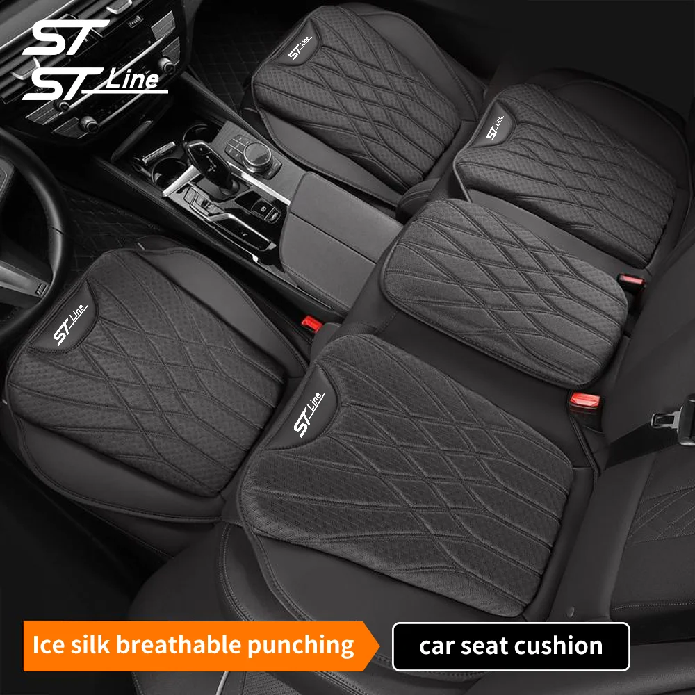 New Car Seat Cover Universal Ice Silk Seat Rear Cushion Car Interior Seat Protection Pad for Ford ST Line MK3 MK4 Kuga Fiesta