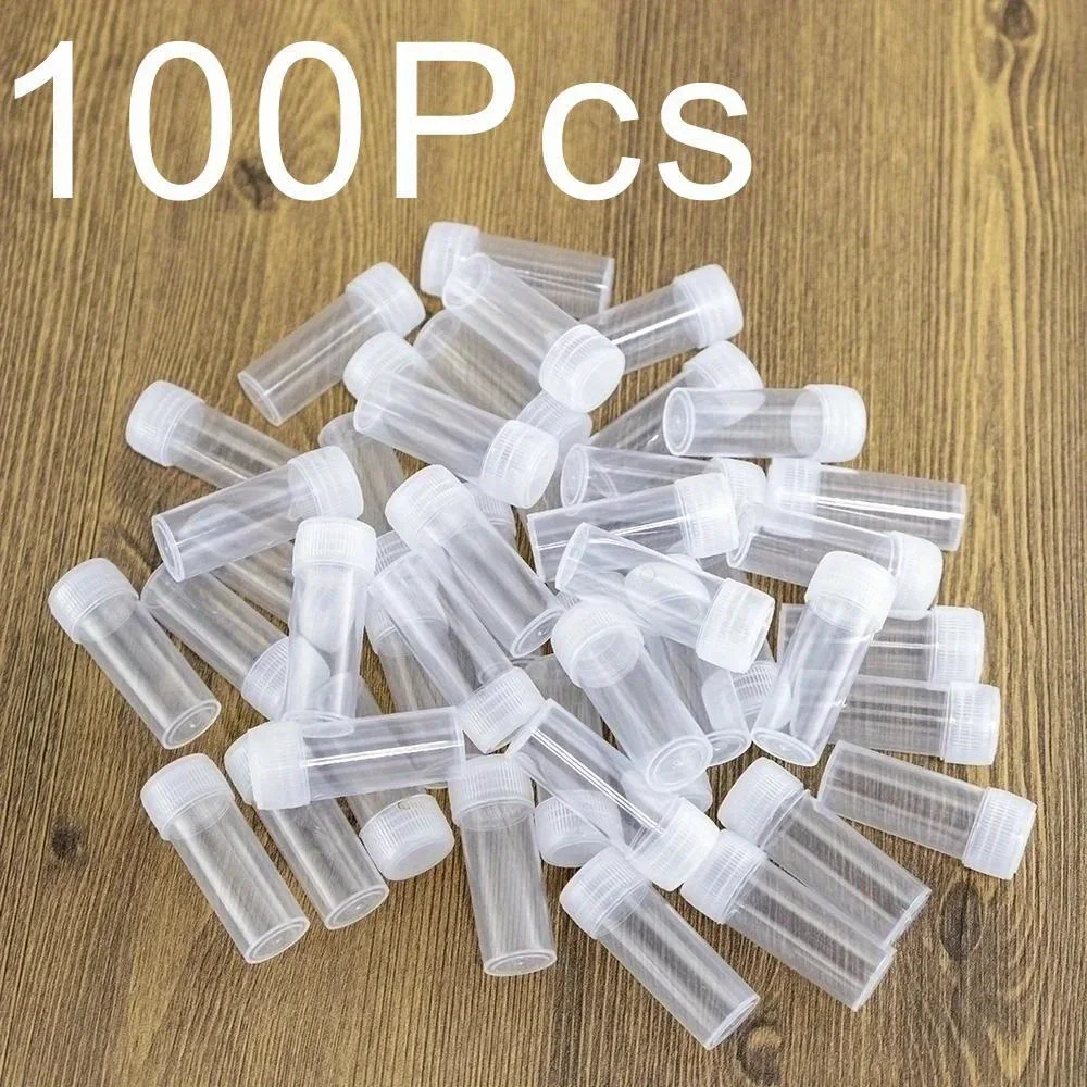 20/100/200 Stück 5 ml Kunststoff-Probenflasche, Reagenzglas, Mini-Flaschen, auslaufsichere Kappenfläschchen, Medikamenten-Pillenkapsel, Aufbewahrungsbehälter – Detail 1