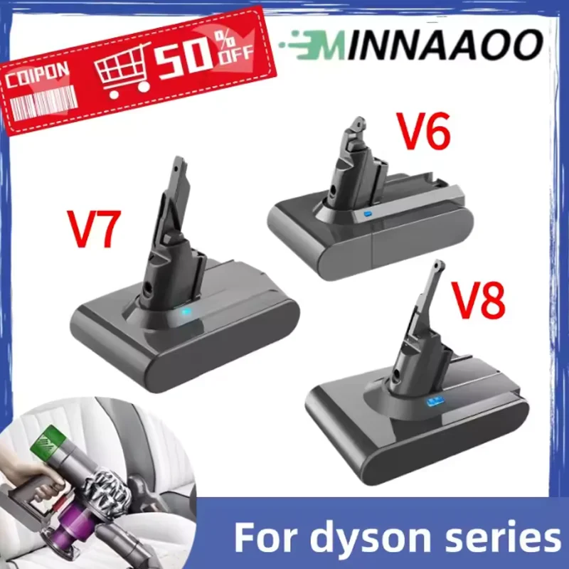 21.6V 6000mAh Replacement Battery for Dyson V7/SV11 Motorhead Pro V7 Trigger V7 Animal Handheld Vacuum Cleaner