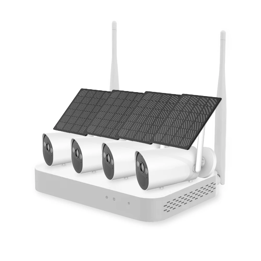 Newest Wholesale Indoor Outdoor 4CH 8CH Mini NVR Wireless Wifi Night Vision Two Way Audio Security System Solar CCTV Camera