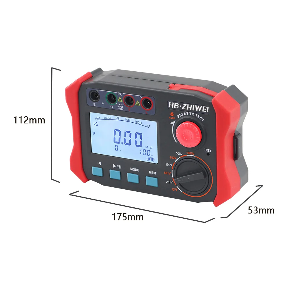 ZW3015 Insulation Resistance Tester 2.0V~1000V DC Voltage Tester with Data Storage 1 Year Warranty