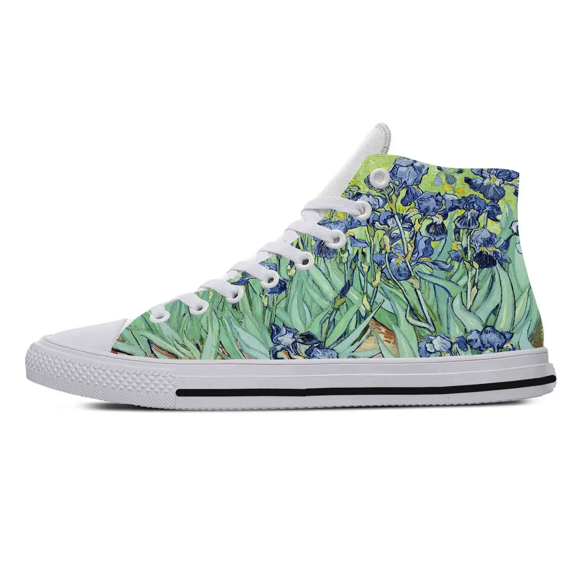 Vincent Van Gogh Starry Night Oil Painting Funny Casual Cloth Shoes High Top Comfortable Breathable 3D Print Men Women Sneakers