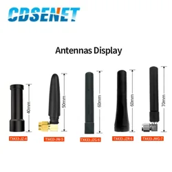 5Pcs 433MHz Small Pepper Antenna LoRa Wireless Module CDSENET 433M Omnidirectional High Gain External Glue Stick Foldable SMA