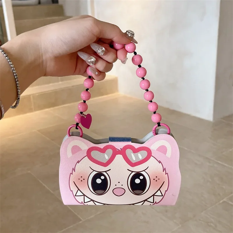 

Cute Monster Handbag Folding Phone Case Cover for IPhone 13 14 15 16 Pro Max Shockproof Case for IPhone 16 Pro Max