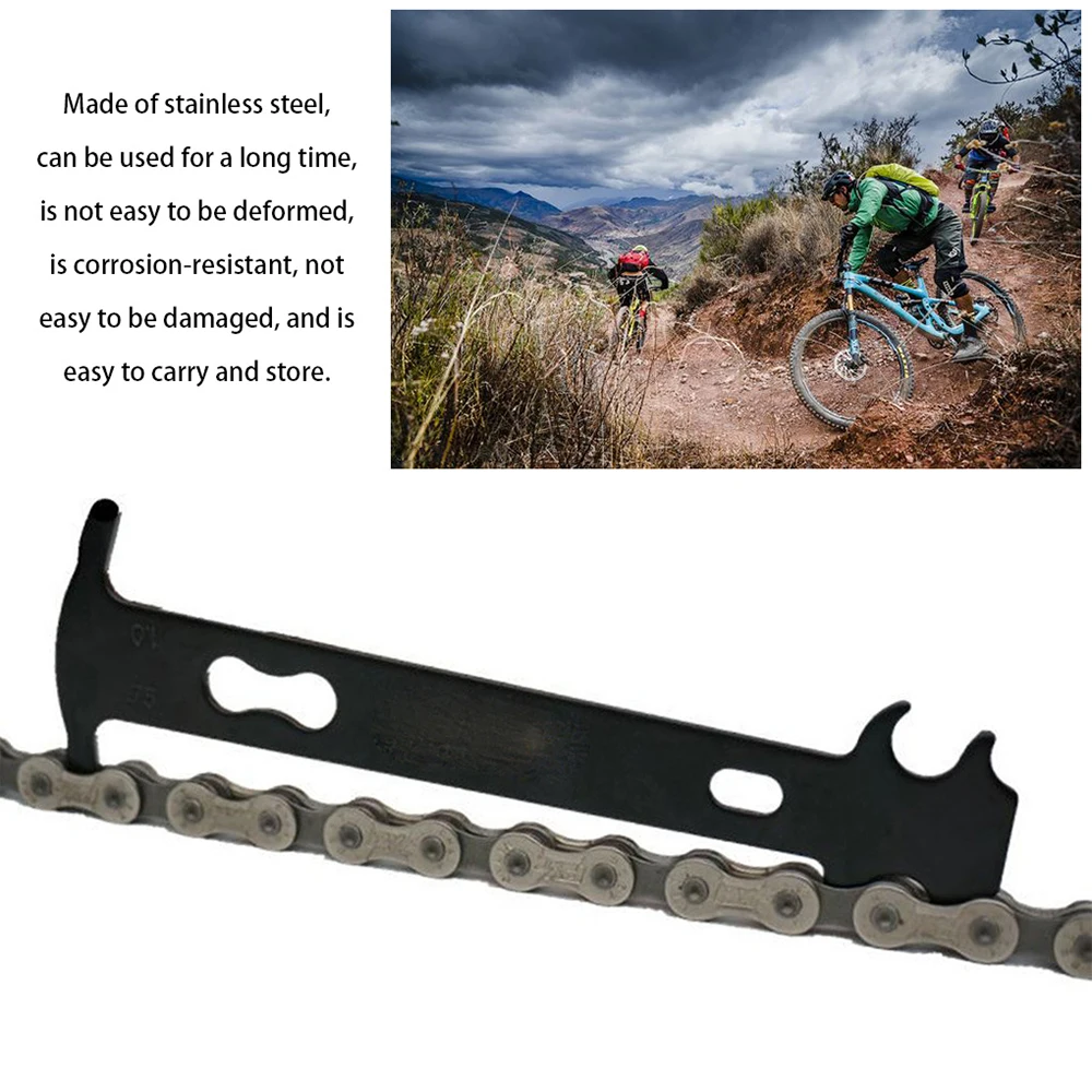 Bicycle Chain Wear Checker Indicator, Repair Tool, Mountain Bike Chains Measurement, Régua substituição, Acessórios de bicicleta