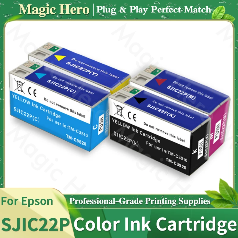 SJIC22P SJIC 22P 22P C33S020577 Compatible Ink Cartridge With Pigment Ink With Chip For Epson TM-C3500 C3500 Label Printer