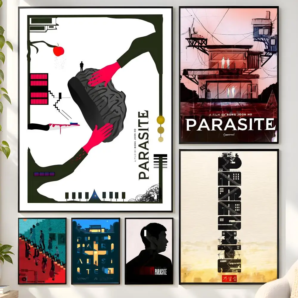 Korean Movies P-Parasite Poster Matte Wall Peel And Stick Decor Bedroom Living Room Office Dorm Home