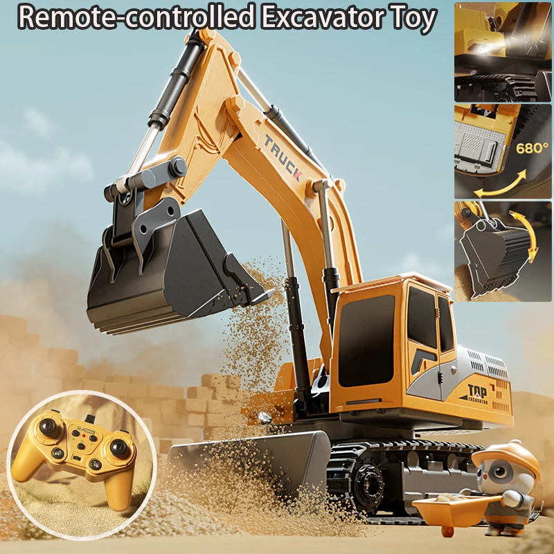 

RC Excavator Remote Control Truck 2.4G RC Crawler Engineering Alloy Excavator Dump Vehicle Truck Radio Control Children's Toy