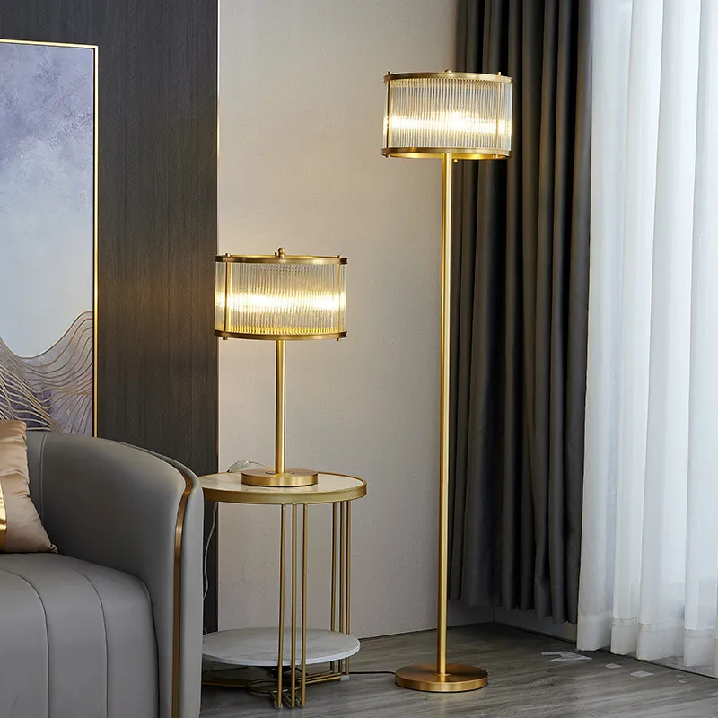 

TEMAR Nordic Brass Floor Lamp Modern Luxurious Bedroom Living Room Beside The Sofa LED Decorative Standing Light