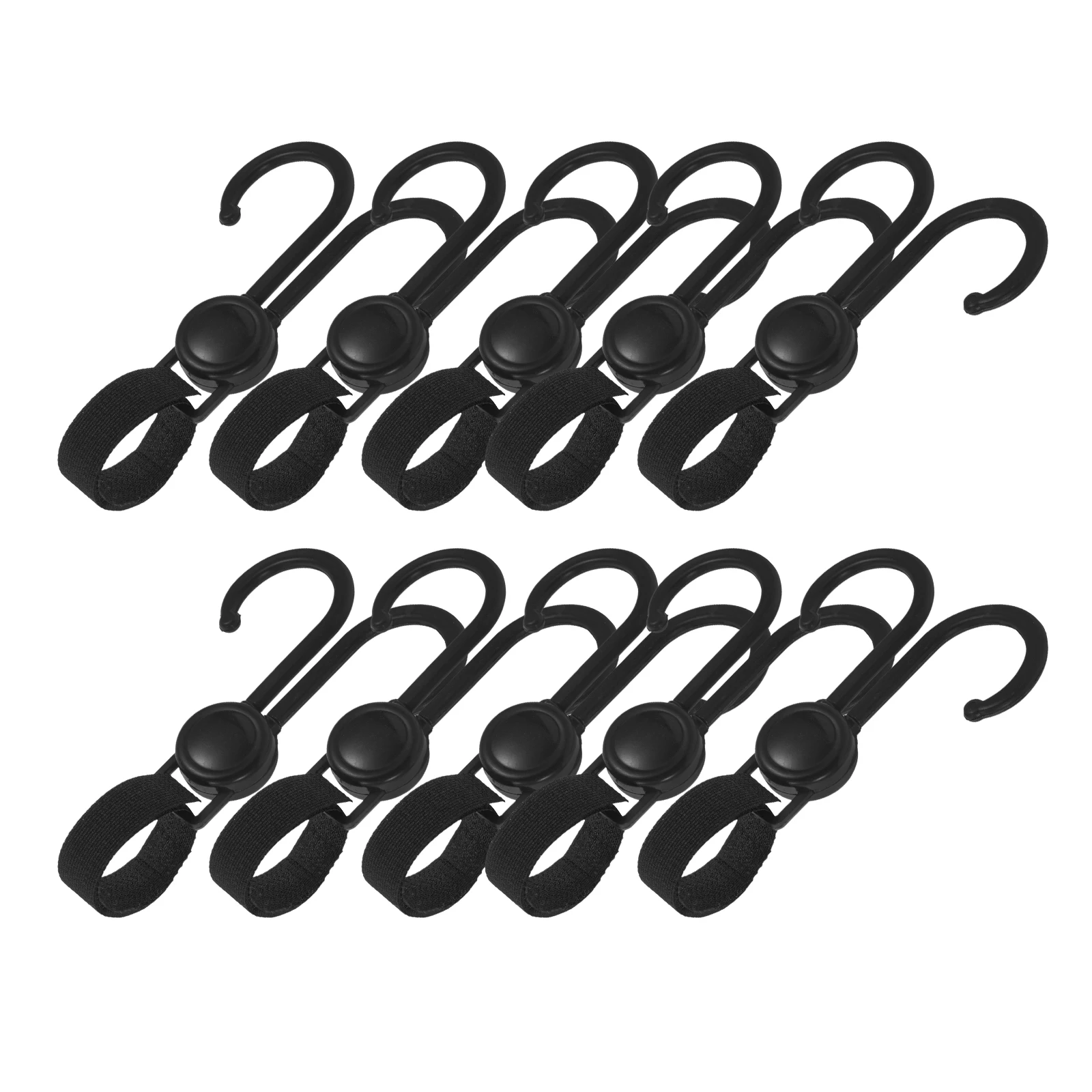 

10pcs Strong Load-bearing Hooks Durable Plastic Stroller Bag Hangers Shopping Trolley Pram Compatible Universal Multi-use