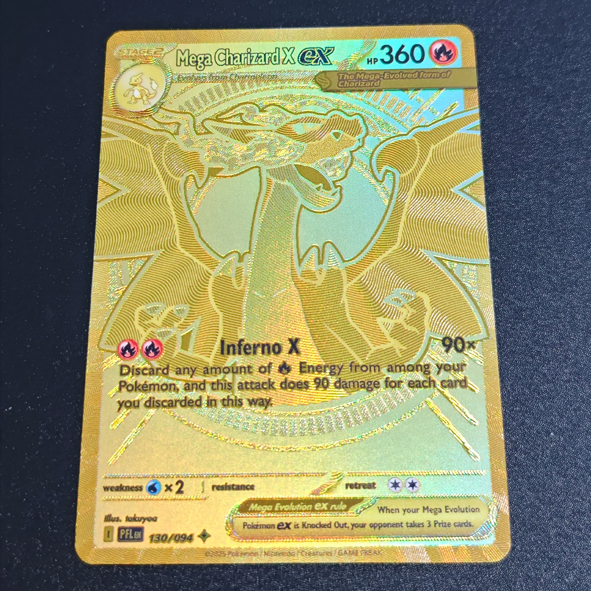 PTCG メガリザードン ガーディオール ルカリオ ゲンガー EX 高品質 レア テクスチャ フラッシュカード 自作 クラシック アニメ コレクションカード