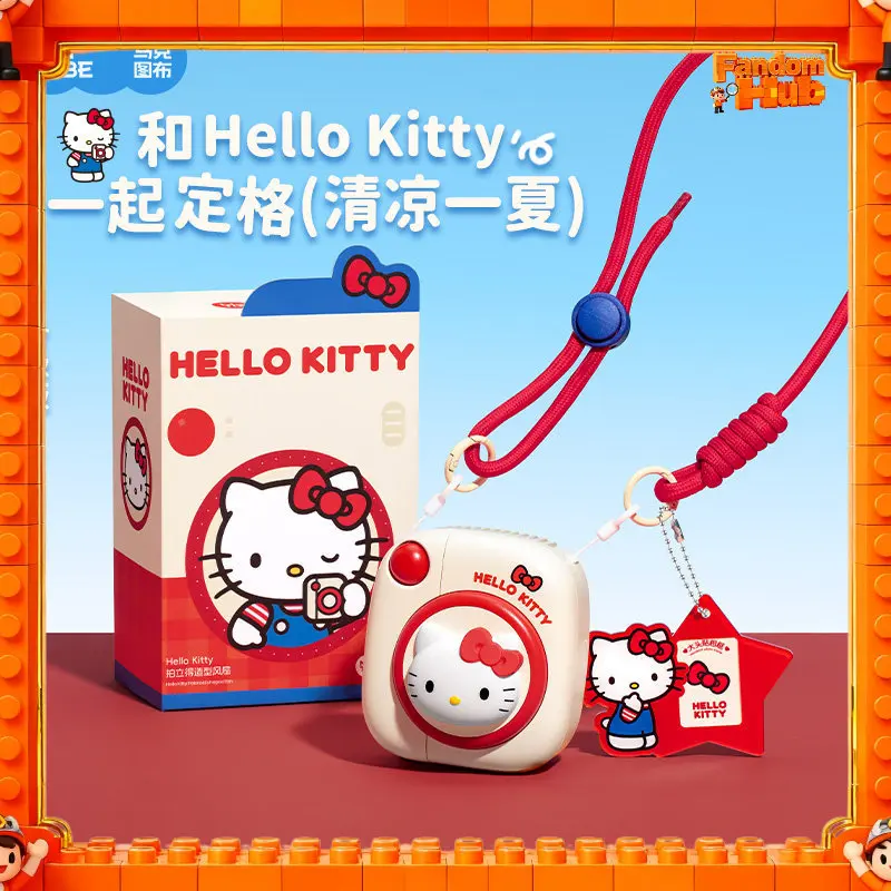 

Martube Hello Kitty Portable Mini Fan Handheld Neck Three Speed Wind 1800mah Rechargeable For Office Desktop Outdoor Travel