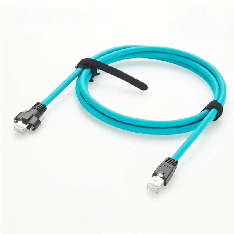 New 10 Gigabit CAT6A RJ45 Gige Shielded Cable With Lock, Snagless RJ45 100W Poe Patch Cord, Horizontal 2 Meter
