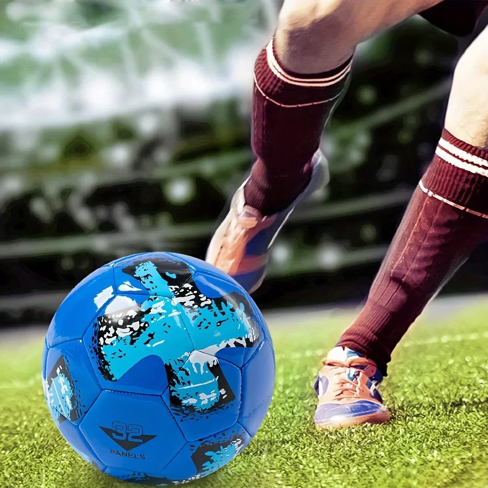屋内および屋外プレイ用の高品質サイズ 5 サッカーボール 1 個 – 鮮やかな混合色 (グリーン、ブルー/レッド、オレンジ) ユニークなクロス付き
