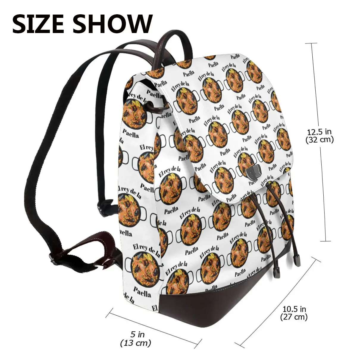 El Rey De La Paella Bookbag School Student Bags Hiking Travel Daypack for Women Fashion Derma Backpack