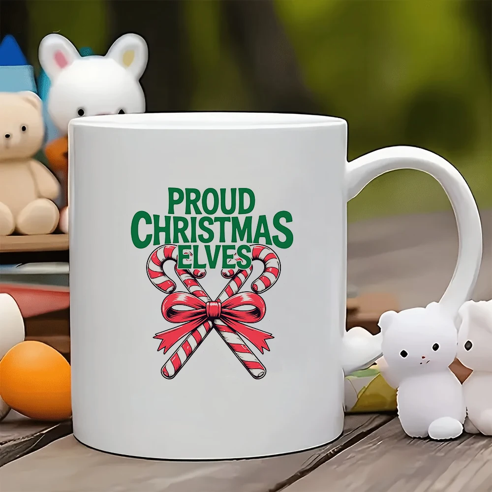 

11oz Mug + Santa Claus Candy Canes Sticker + Kids Cup Family Office Coffee Cup Christmas Gift