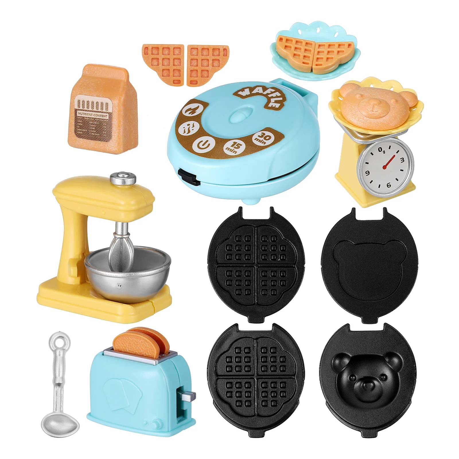 Miniature Toaster Toy Kids Bread Machine Pretend Play Food Set Breakfast Miniature Dollhouse Kitchen Access Sturdy