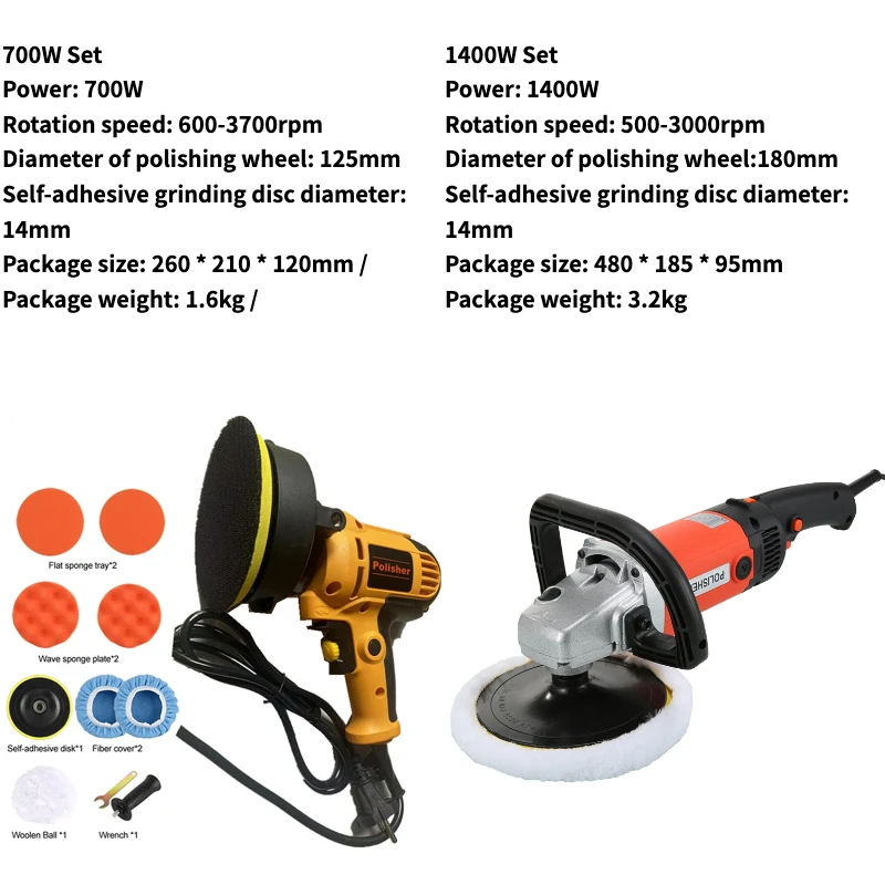 700W Electric Car Polishing Machine Adjustable Speed Cars Polisher Waxing Machine Automotive Polisher Tool for Car Detailing