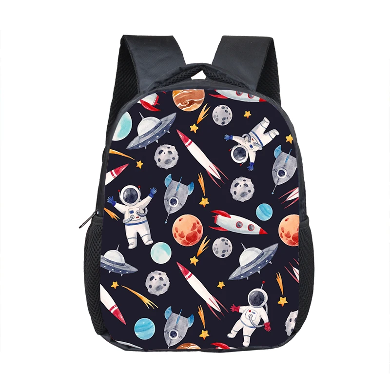 12 Inch Aliens Spaceship Pilot Backpack for 2-4 Years Old Space Astronaut Kids Bookbag Boy Girl Mini Toddler School Bags Gift