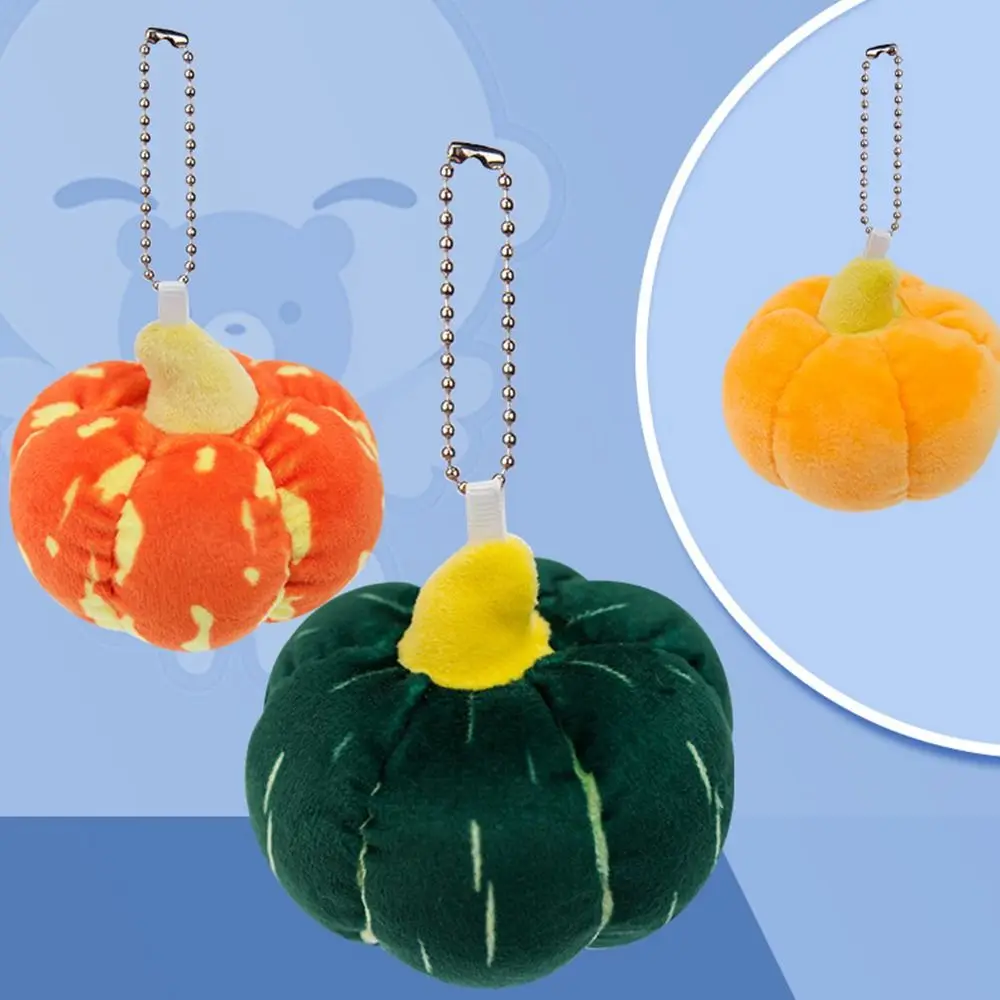 Grabbing Machine Doll Soft Pumpkin Stuffed Toy Keychain Mini Cute Plush Doll Keyring Creative Cartoon Bag Pendant Children